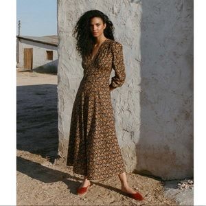 Doen Charleston Dress Neutre jardin du Papillons Print size Small